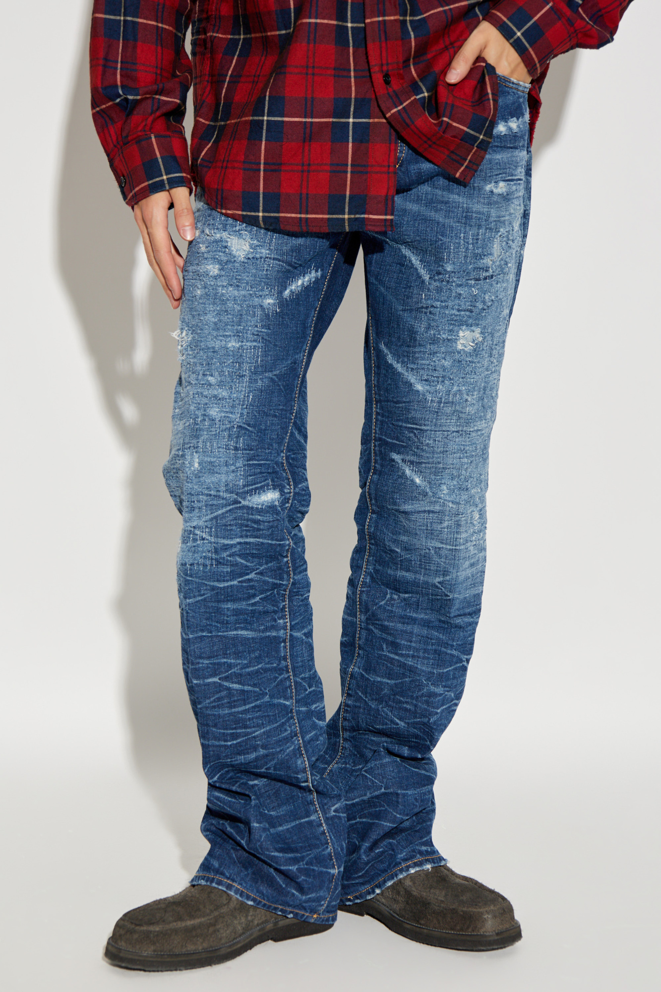 【U LAN】24SS★ [U-DENIM/SP PD] Keto Washing Denim Mini SK Niebieski Jeansy `24/7` Dsquared2 - Vitkac Polska